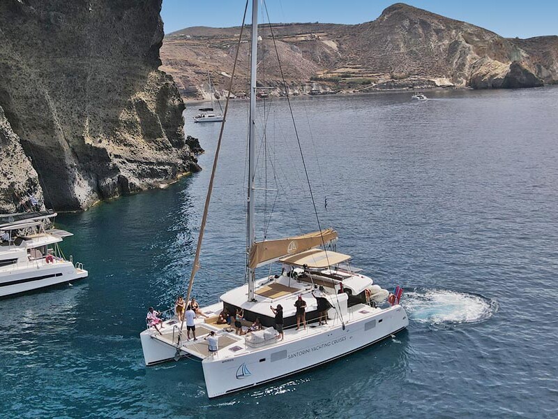 Santorini Catamaran Sailing in the Caldera - Yacht Cruise