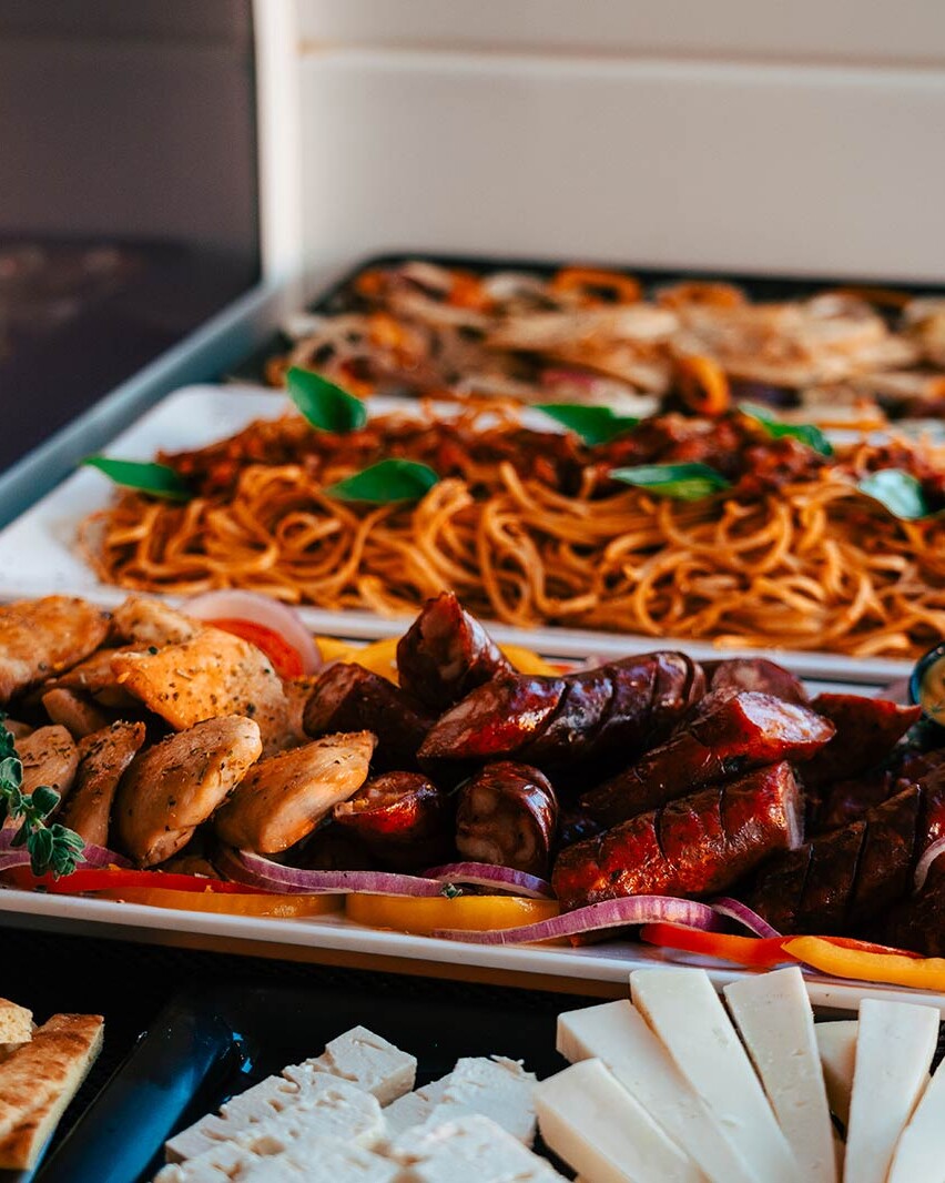 Food menu onboard a Santorini Catamaran Cruise